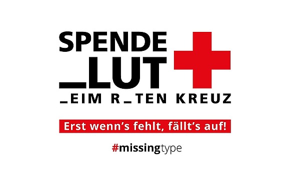 Sonderlogo des Deutschen Roten Kreuzes im Rahmen der Aktionswoche zum Weltblutspendentag.