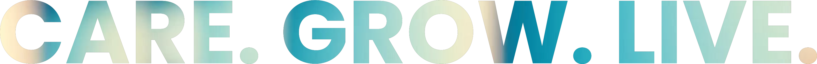 Bunte Typographie: CARE.GROW.LIVE.